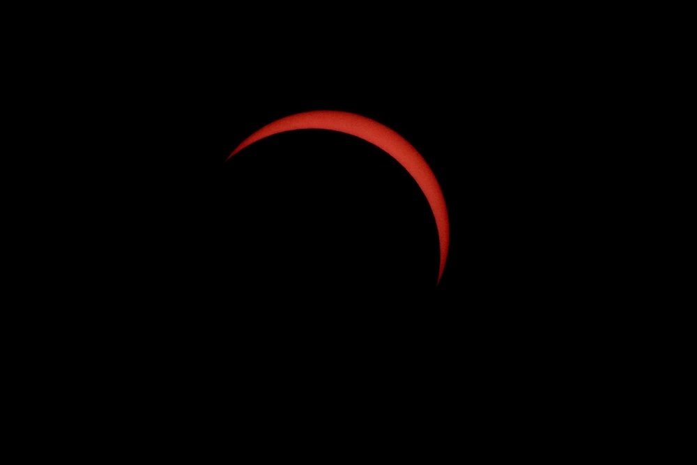 The solar eclipse as seen from Suffolk (Jordan Pettitt/PA Wire)