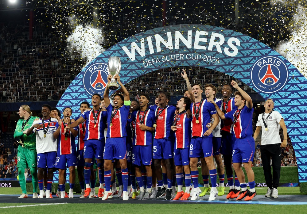 Image from: PSG vs Aston Villa LIVE: Desire Doue fires Paris to Super Cup victory over spirited Aston Villa