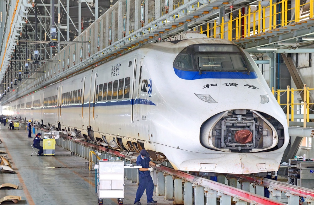 A high-speed train in Nantong, Jiangsu province, China (AFP via Getty)