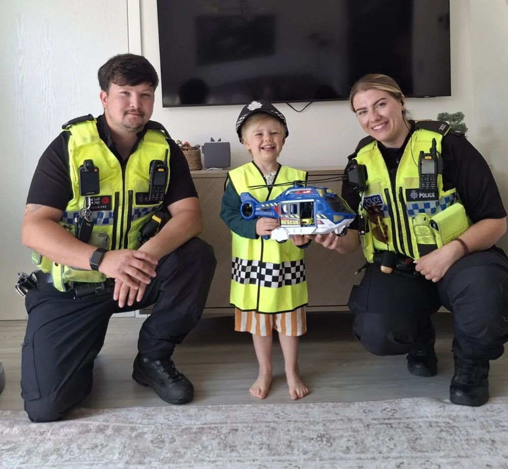 Local responders rewarded James with a toy helicopter (South Yorkshire Police)