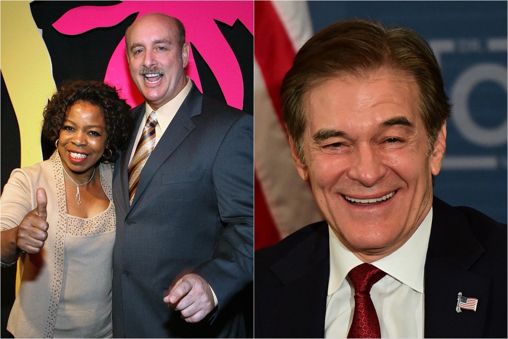 Oprah Winfrey (left) invited TV personalities Dr Phil McGraw (center) and Dr Mehmet Oz (right) on her eponymous daytime talk show in the early aughts (Getty Images)