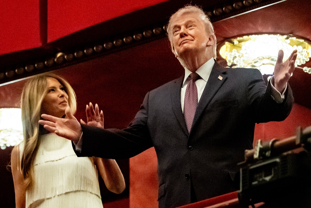 Donald and Melania Trump attended the opening night of 