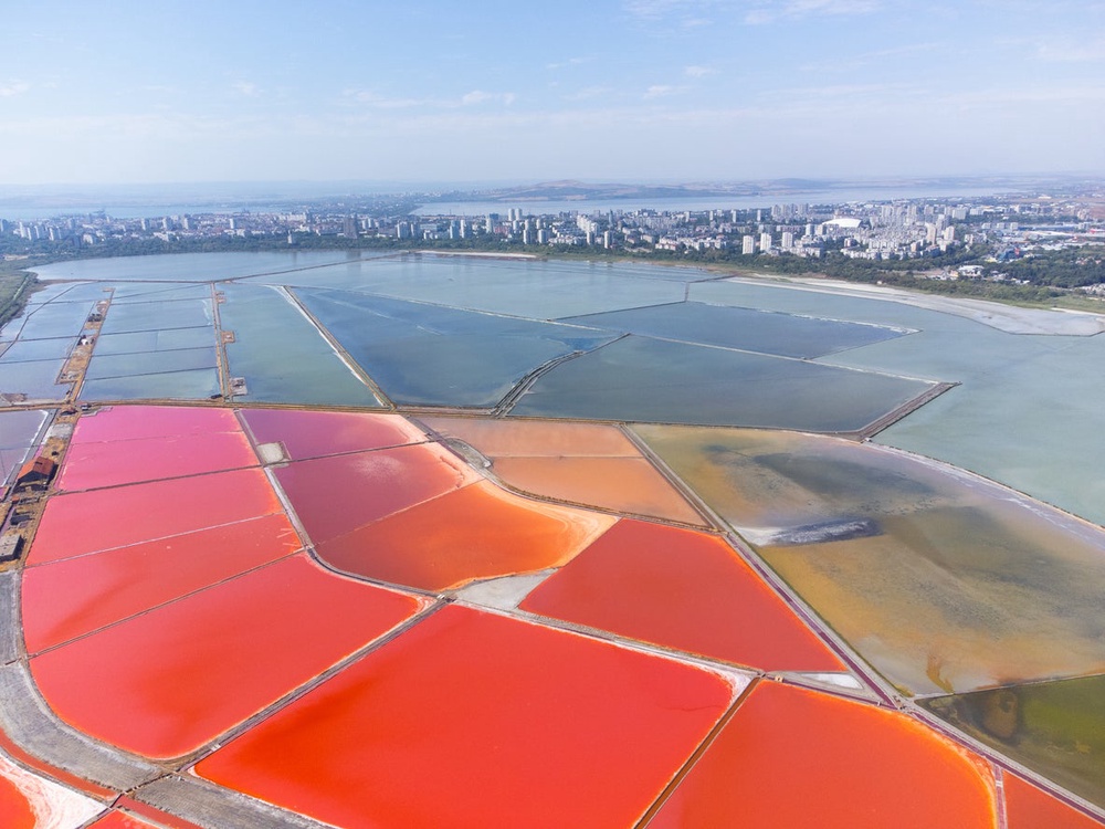 The bright colours and healing waters of Atanasovsko Lake near Burgas, Bulgaria (Getty Images)