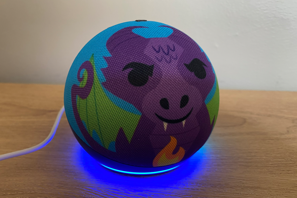 The echo dot kids comes with one years’ worth of content (Abby Driver/The Independent)