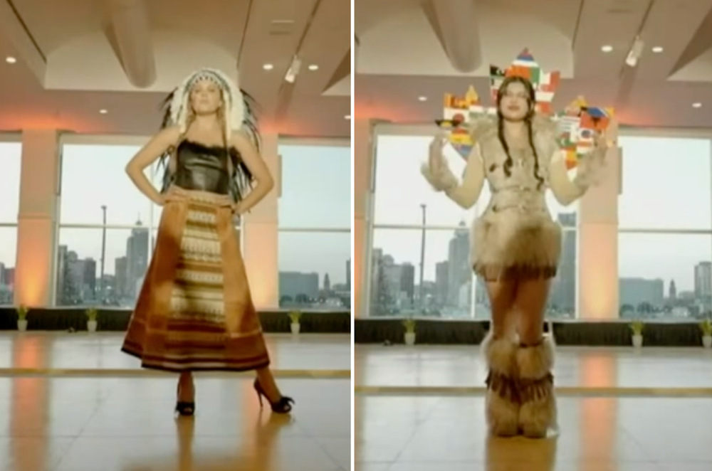 Karisa Haverkamp (left) and Jasleen Kaily (right) sparked controversy for their costumes during the 2026 Miss Canada Universe pageant (Miss Universe Canada/YouTube)
