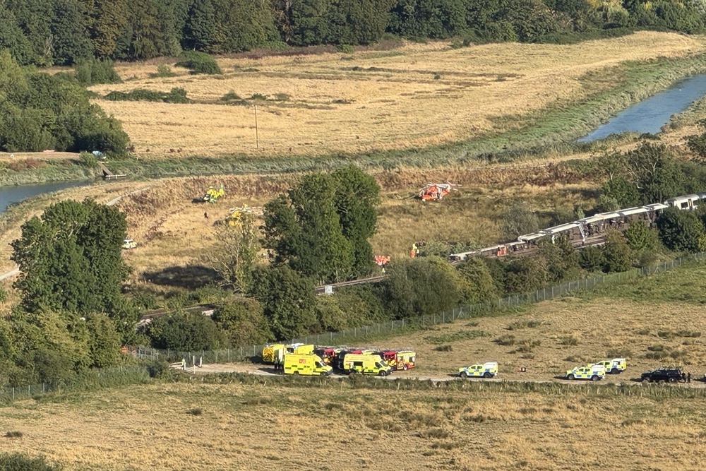 Emergency services worked from an adjacent field (PA Media)