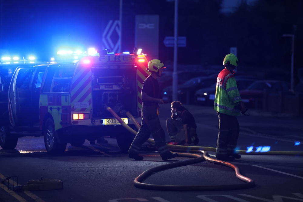 Firefighters at the scene in Stourbridge (Getty)