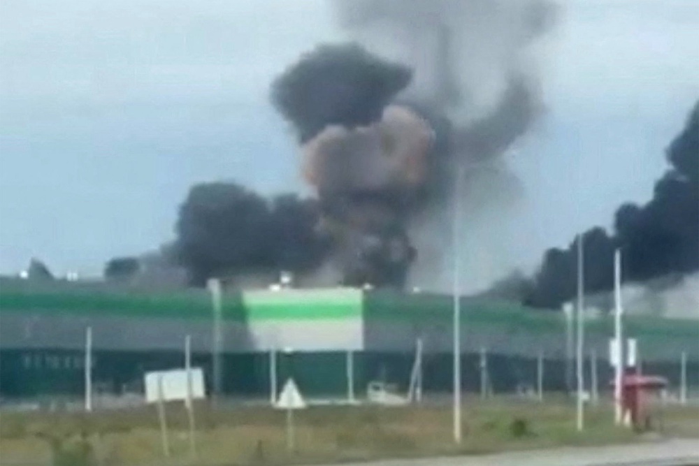 Wildberries, the online retailer that Kyiv has been targeted in a drone campaign which aims at “bringing the war home” to ordinary Russians, confirmed that one if its facilities in the region was set on fire by the attack (Social media)