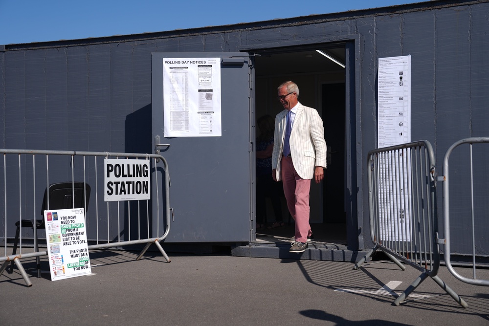 Mr Farage cast his vote in the Clacton by-election in Walton-on-the-Naze (Joe Giddens/PA) (PA Wire)