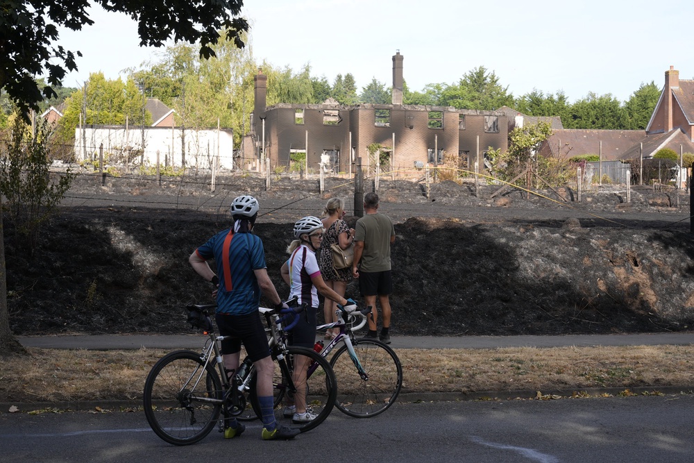 Wildfires broke out across the West Midlands, with some spreading to nearby properties (Peter Byrne/PA) (PA Wire)