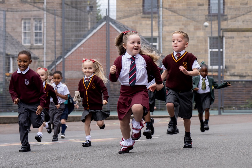 Some of the nine sets of twins who are due to start school next week (Jane Barlow/PA) (PA Wire)