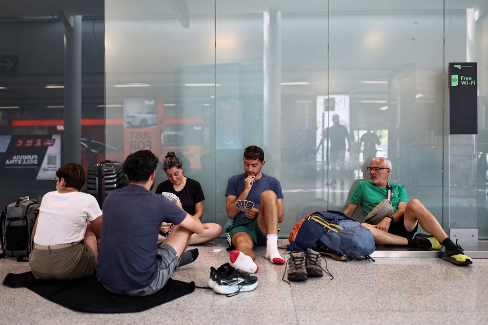 Holidaymakers have been left stranded at Catania airport (Reuters)