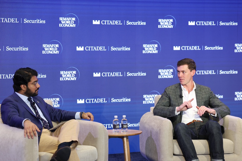 Flock Safety CEO Garrett Langley (right) told Newsweek that his company's 'end goal isn’t a dystopian future of surveillance' (Getty)