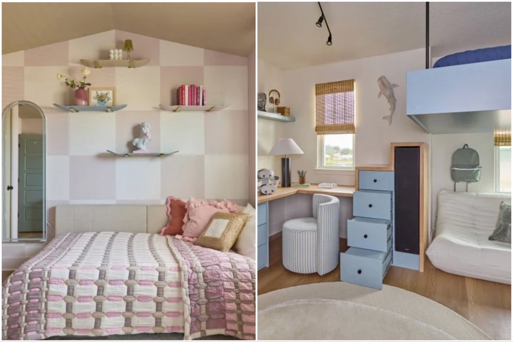 The upstairs features the final two bedrooms (Jessie Preza/HGTV)