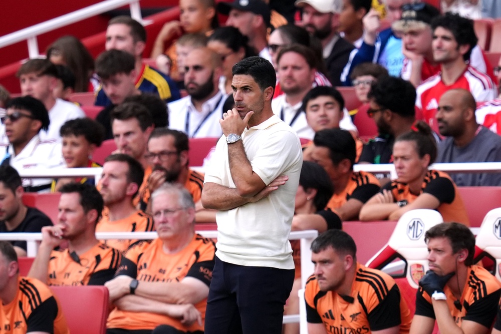 Arsenal manager Mikel Arteta has won all four of his Community Shield appearances as a player or manager (PA Wire)