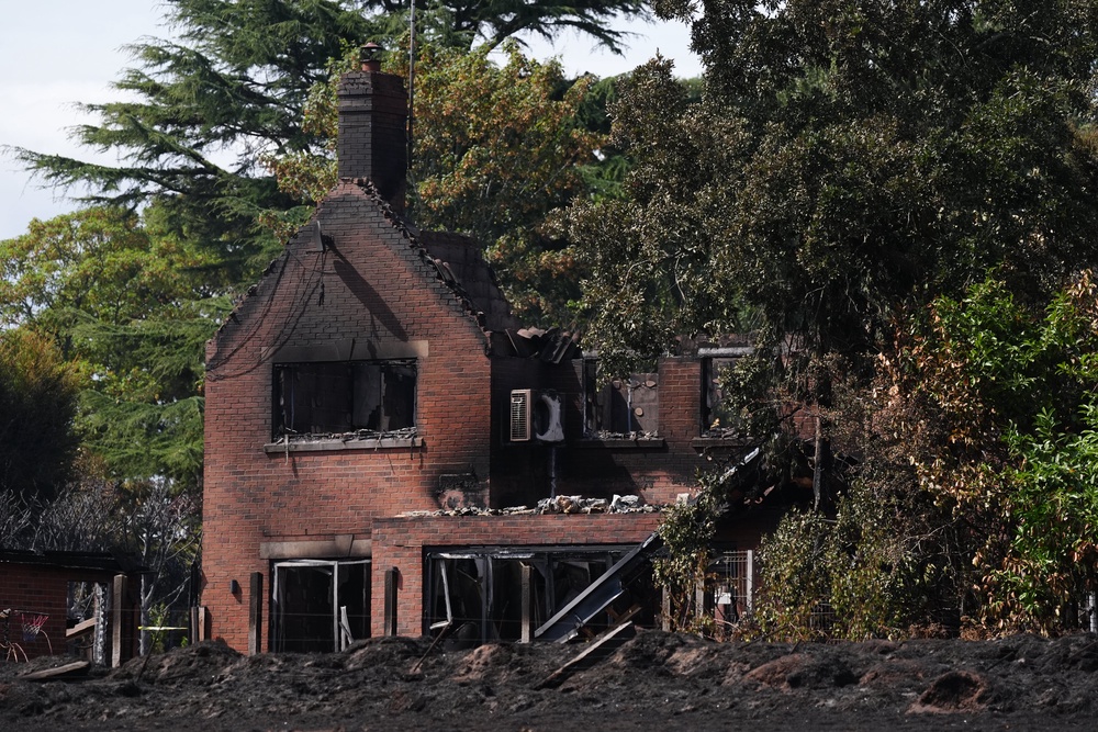 Homes were completely destroyed by a wildfire in the West Midlands (Jacob King/PA) (PA Wire)
