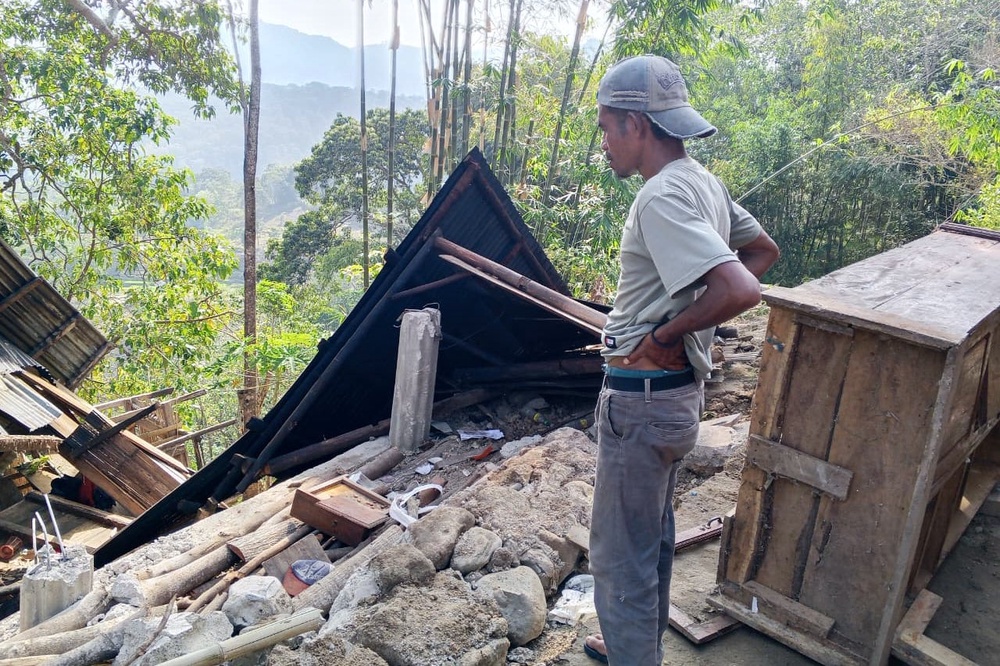 The quake struck the Flores region at 5:58am local time at a depth of 10km (AP)