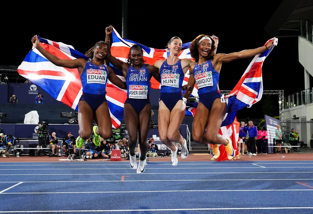 Amy Hunt won a third gold medal with the women’s 4x100m relay team (Mike Egerton/PA) (PA Wire)