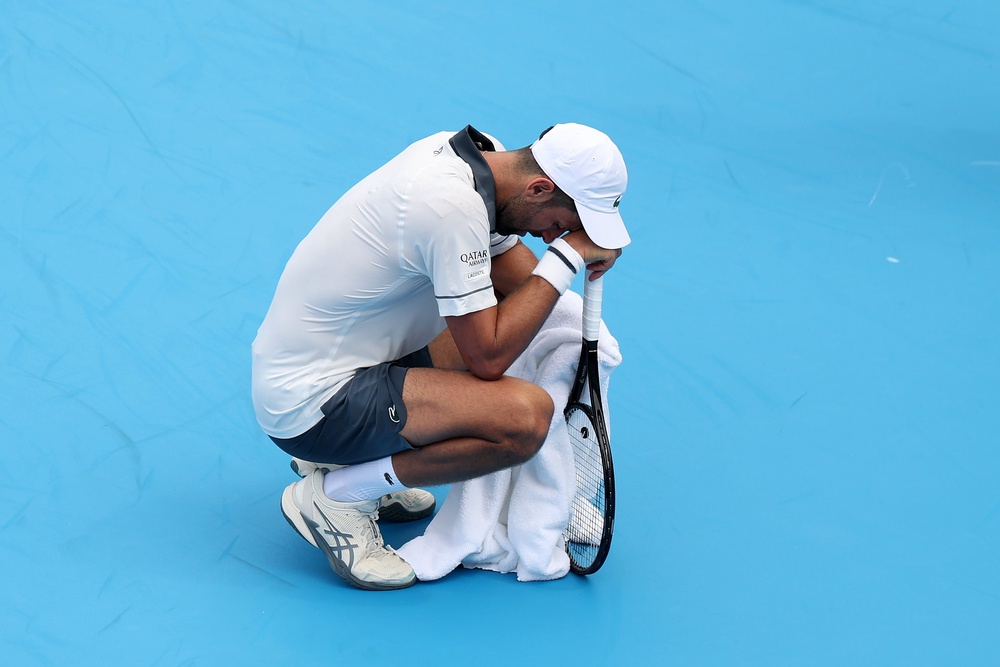 Djokovic struggled physically in hot and humid conditions (Getty)