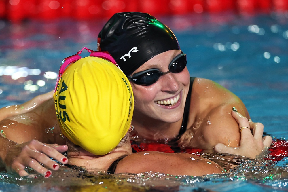 Ledecky swam a season's best time but saw her Championship record eclipsed (Getty)