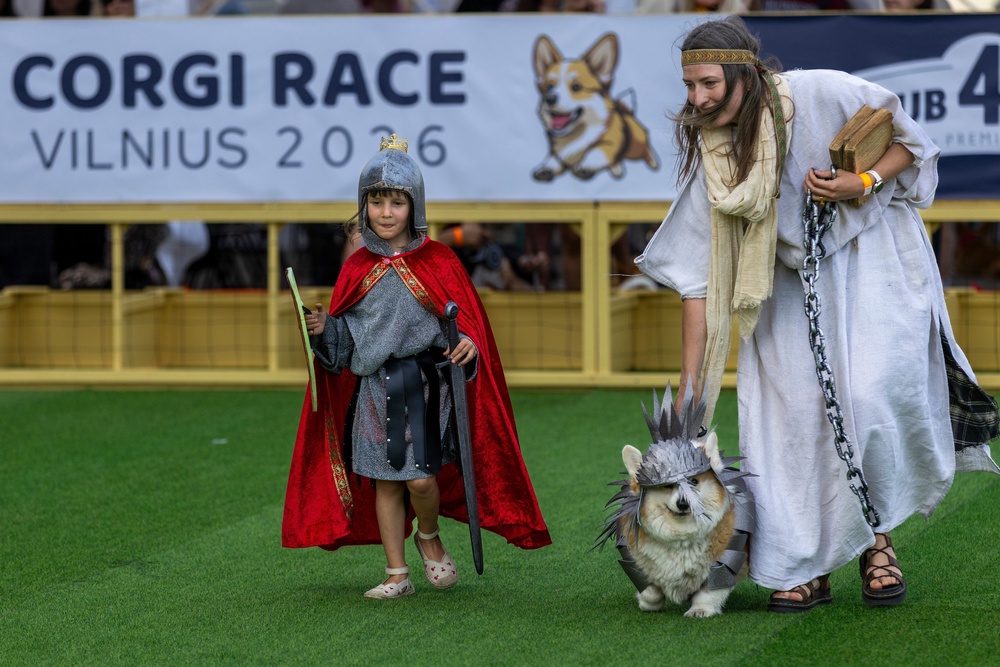 Amigo won both a four-member jury vote and a Facebook poll with a knight-themed costume (AP Photo/Mindaugas Kulbis)