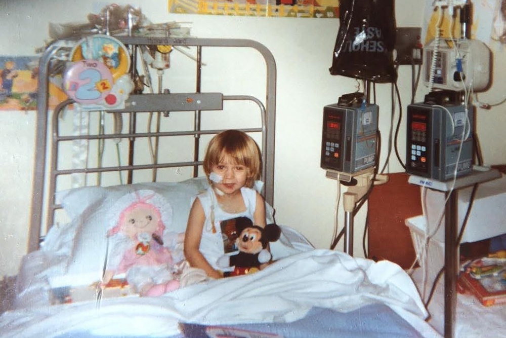 Laura receiving chemotherapy on her second birthday (PA)