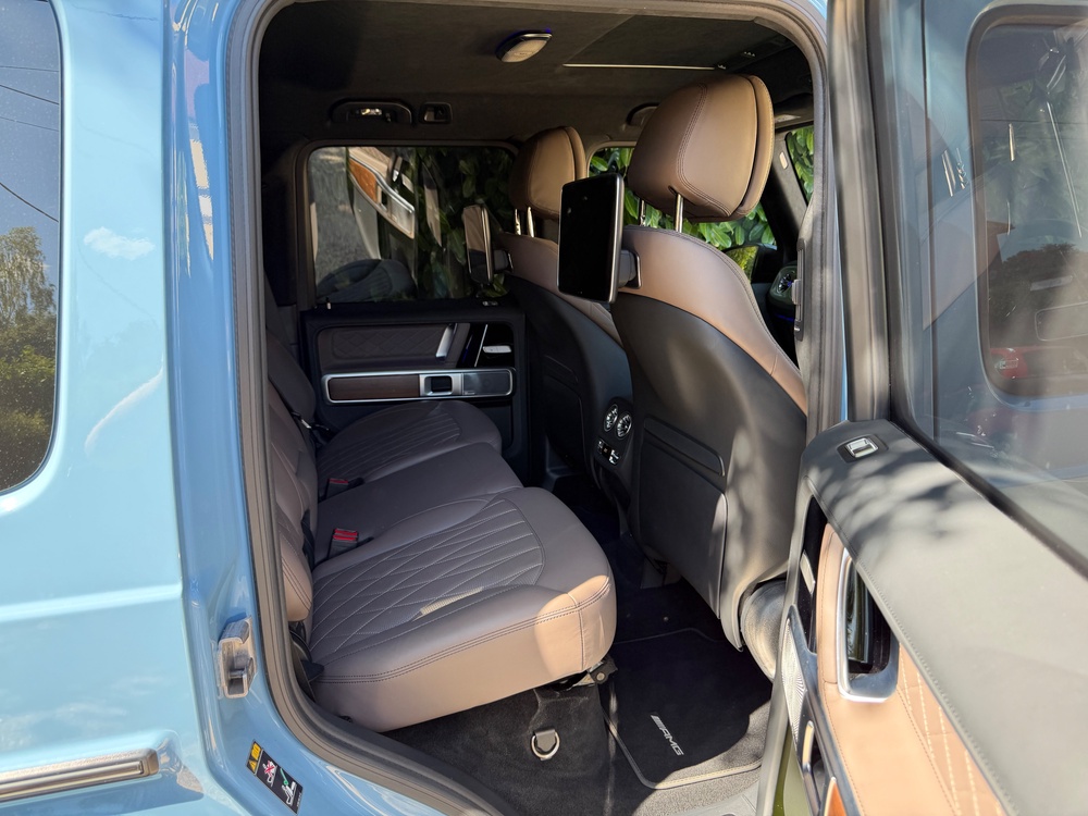 Rear seat space in the G580 is good, but the rear entertainment package is a bit in your face (Suki Basford)