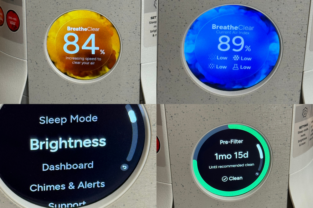 The display lets you see everything from your filter status to the current state of your air quality, including which pollutants are more prominent (The Independent)