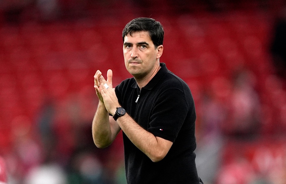 Andoni Iraola is trying to bring high-intensity football back to Anfield (PA)