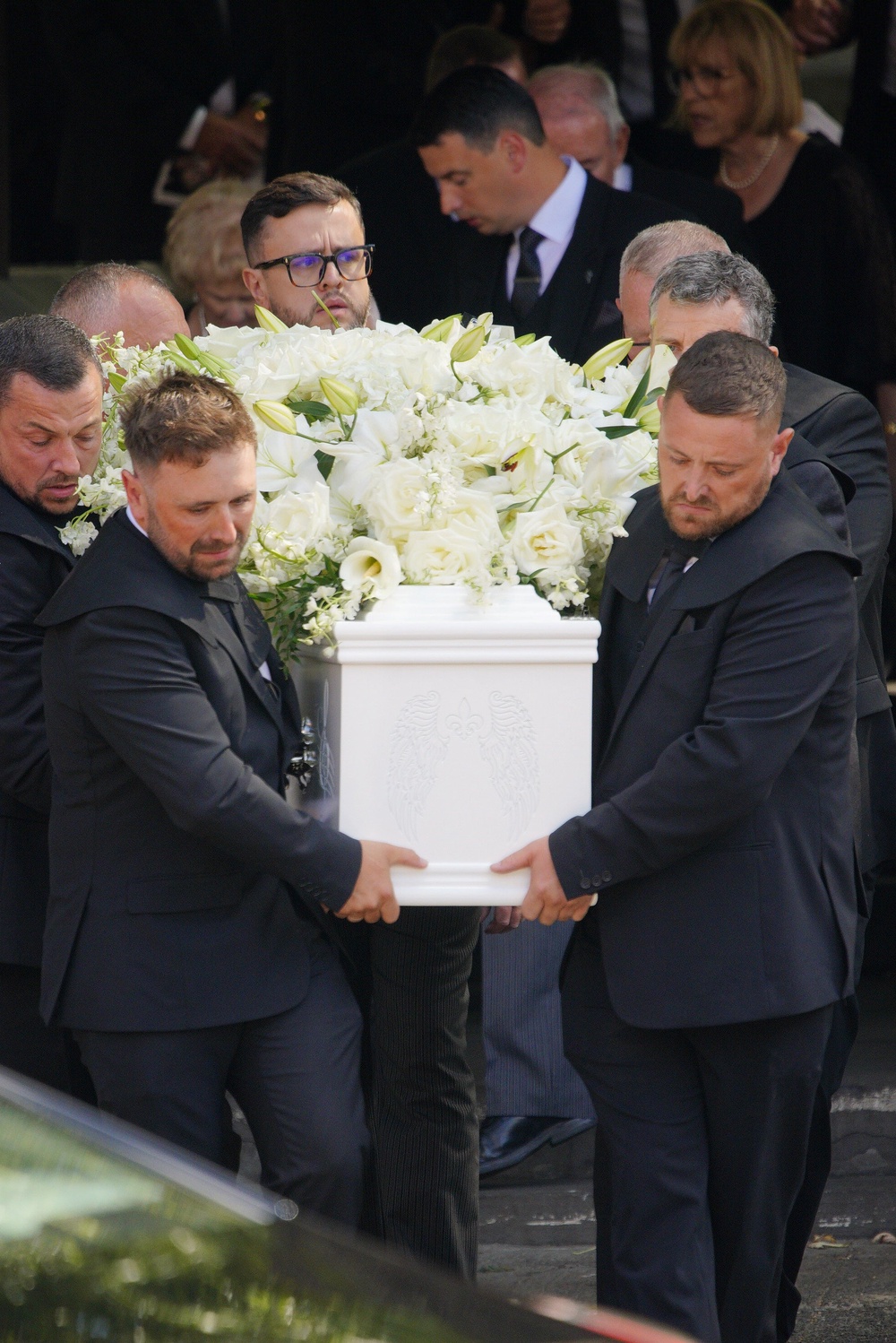 The coffin is taken from Swansea Minster (Ben Birchall/PA) (PA Wire)