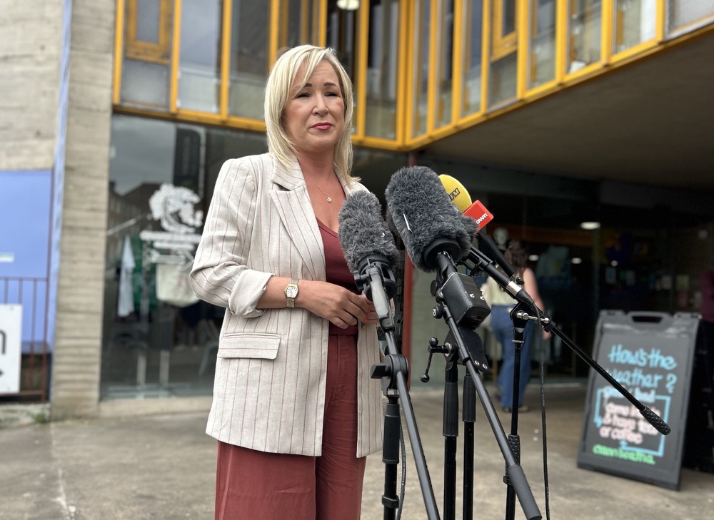First Minister Michelle O’Neill speaking to the media earlier in August (Claudia Savage/PA) (PA Wire)