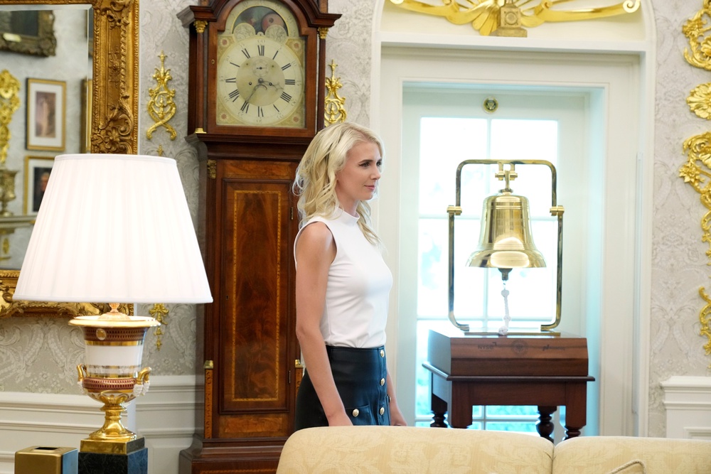 The White House has defended Harp and said she is ‘one of the most loyal and hardest-working aides on President Trump’s team’ (AP)