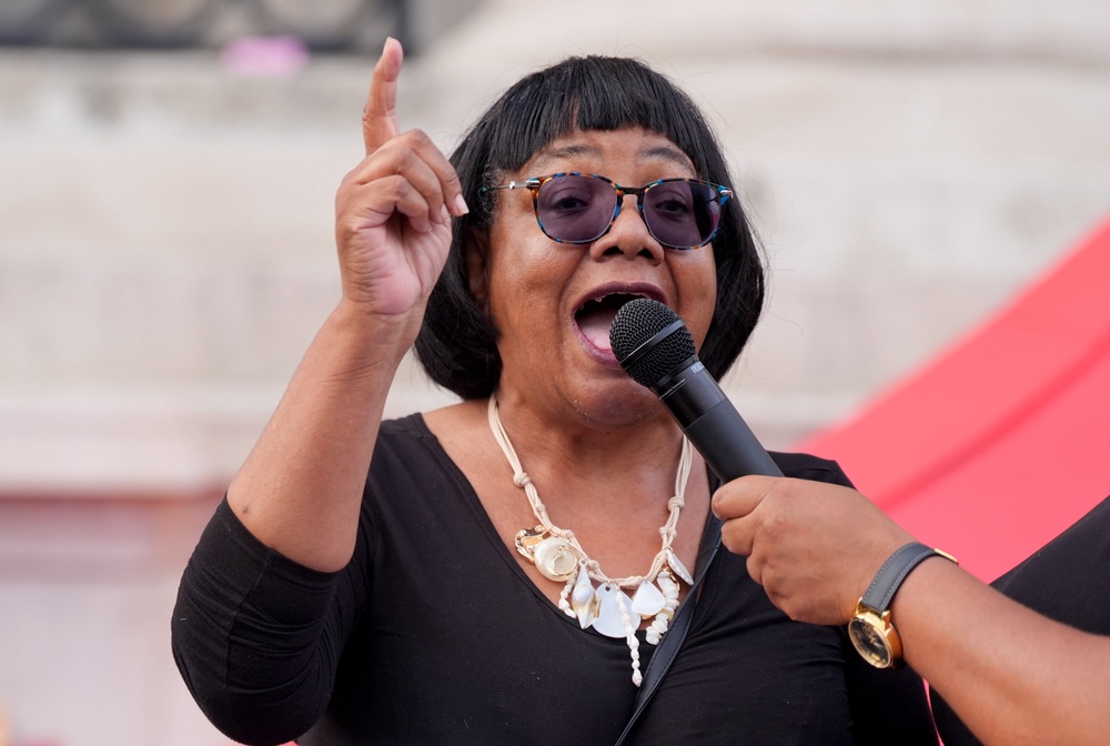 Diane Abbott speaking at the vigil (Yui Mok/PA) (PA Wire)