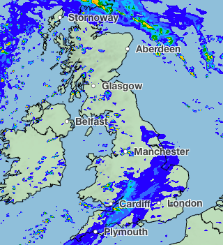 Met Office forecasts rain to hot parts of the UK this week (pictured early hours on Wednesday) (Met Office)