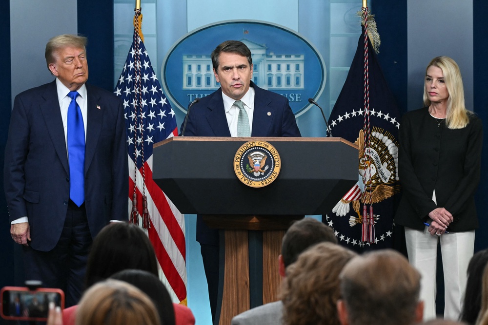 Democrats are still working to prevent Trump and Todd Blanche, his attorney general, from implementing a fund that could benefit January 6 rioters (AFP/Getty)