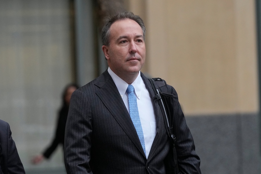 Colorado’s Chief Trial Counsel Jason Slouthouber arrives at a Federal Courthouse on Wednesday 12 August, in Oakland, California (AP)