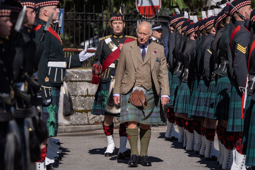 Charles carried out an inspection of Balaklava Company (Jane Barlow/PA) (PA Wire)
