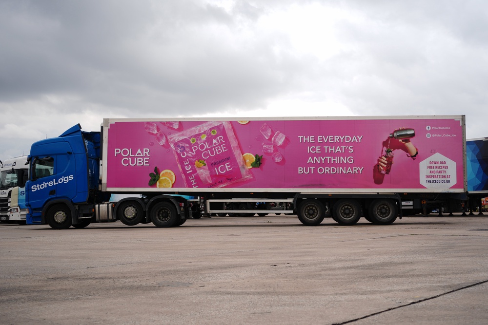 A lorry prepares to leave at The Ice Co, in South Kirby. (PA)