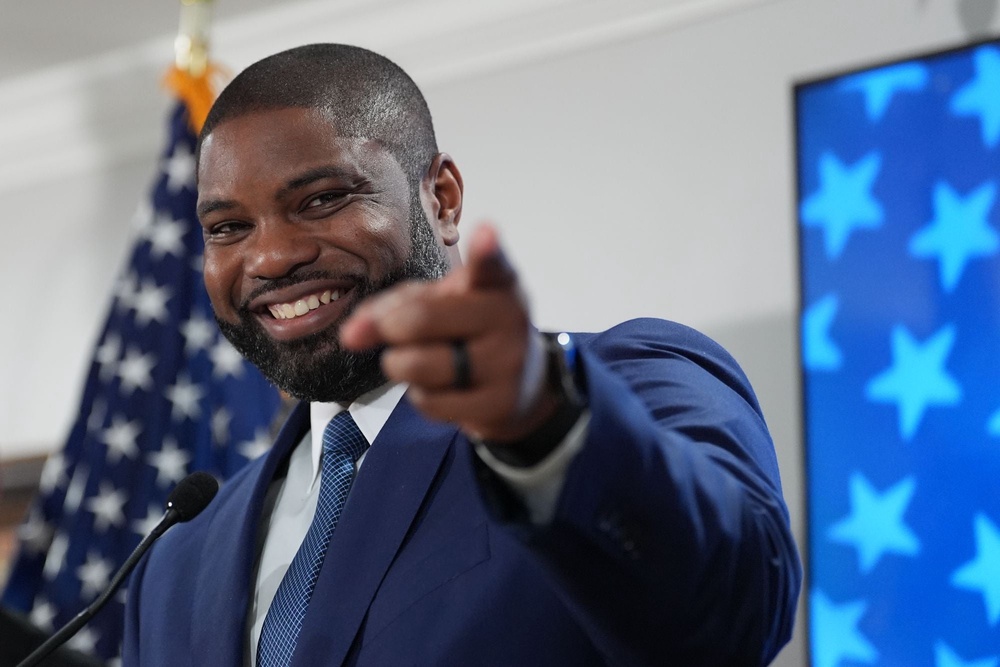 U.S. Rep. Byron Donalds is facing off against Lt. Gov. Jay Collins and political newcomer James Fishback in the primary (AP Photo/Rebecca Blackwell)