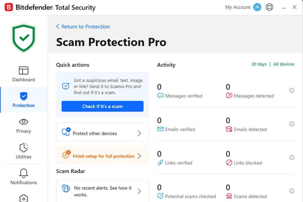 Both Bitdefender and Avast offer scam protection (Bitdefender)
