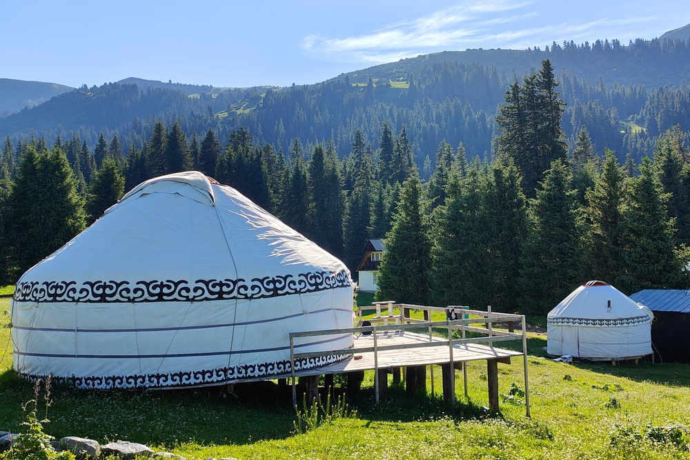 Yurts dot the mountainside (James Draven)