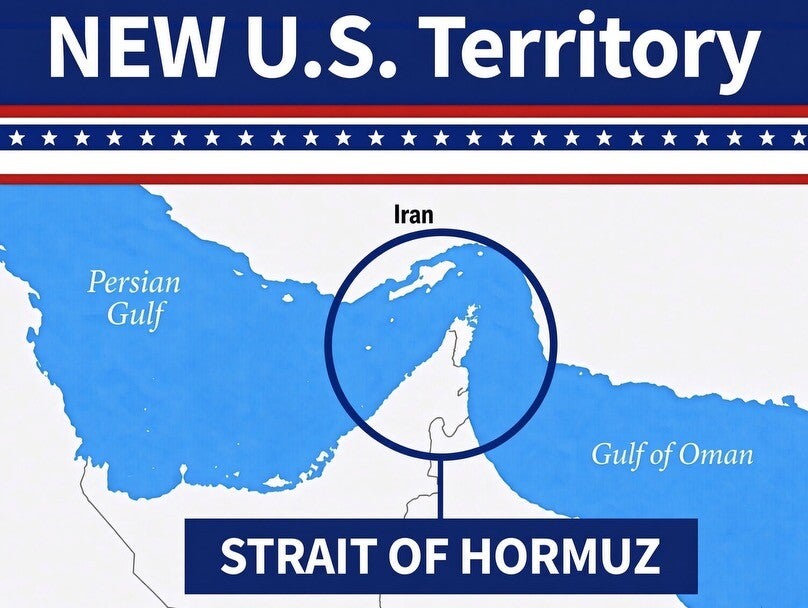 Trump's Truth Social post circled the strait as well as some Iranian territory on its northern and eastern borders (Truth Social - Donald Trump)