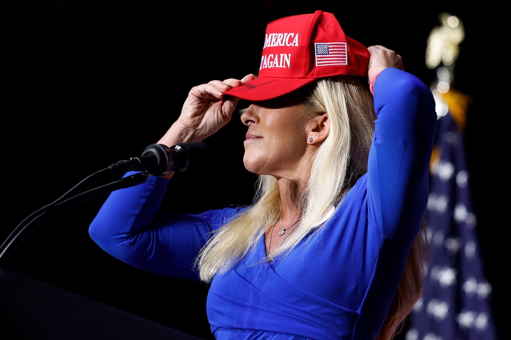 Trump will be rallying in the district formerly one by MAGA rebel  Marjorie Taylor Greene (Getty)