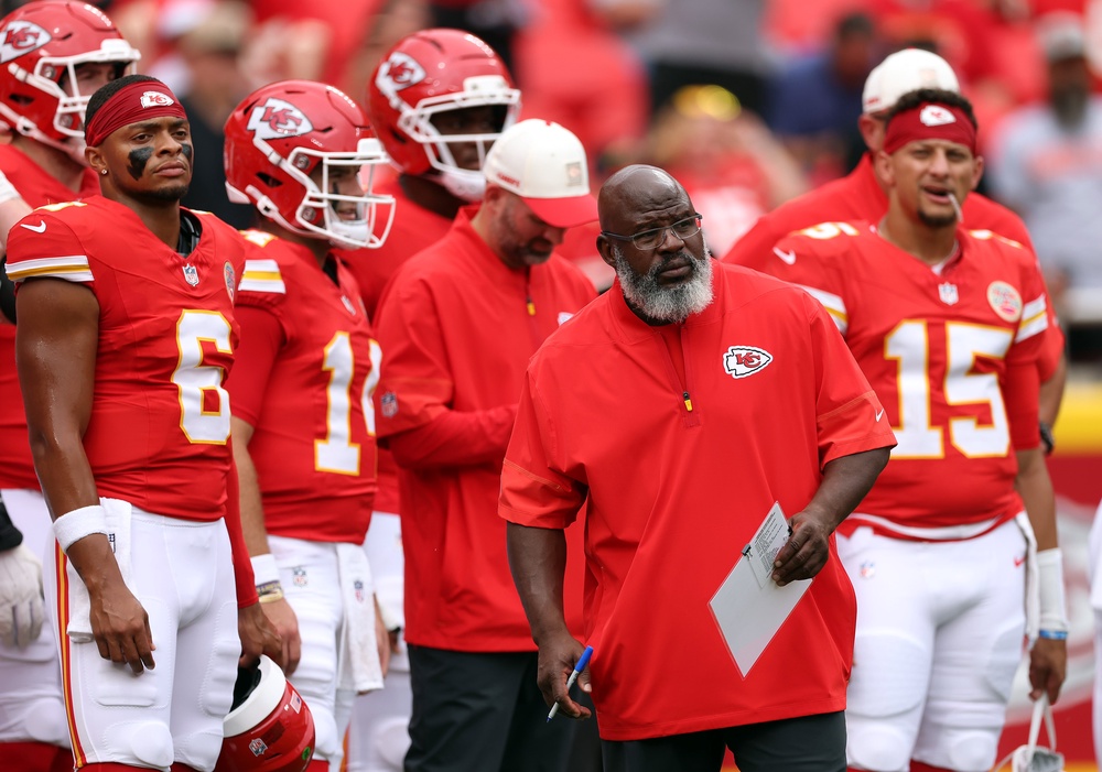 Bieniemy joked that his wife wanted him to return to the Chiefs as he was driving her crazy (Getty)