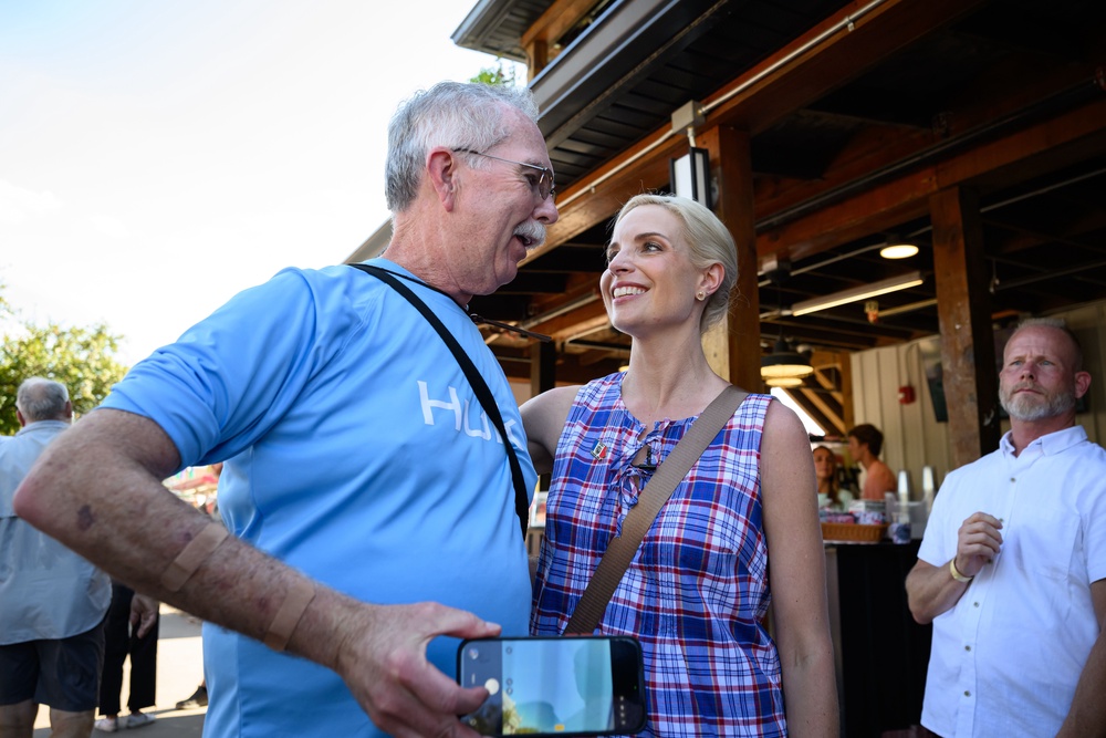 Ashley Hinson, the Republican candidate for Senate, also appeared Monday at the event with Hegseth and Nunn (Getty)