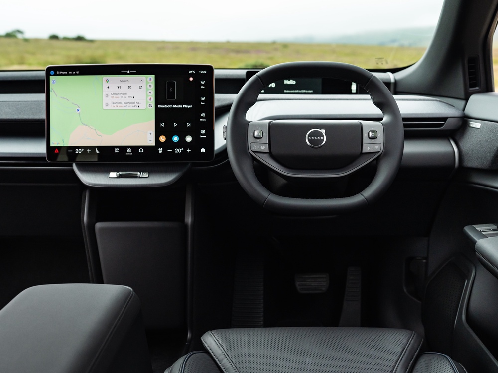 The Volvo EX60 tech features a Google-powered 15in OLED display with Gemini natural voice control (Volvo)