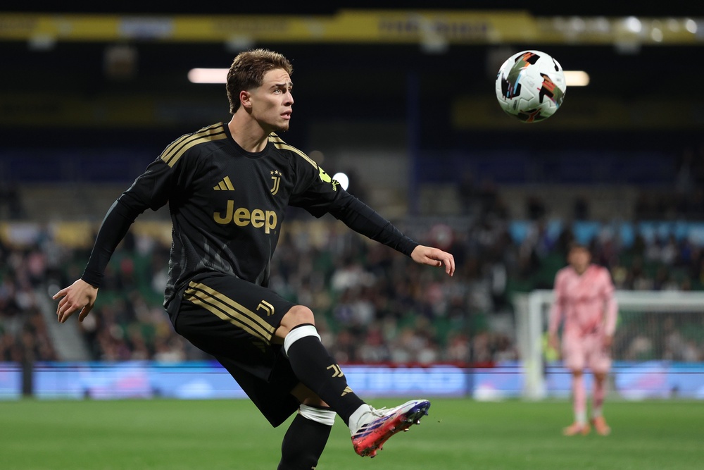Kenan Yildiz of Juventus controls the ball (Getty)