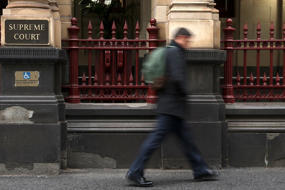 Signage at the front of the Supreme Court of Victoria is seen at the Supreme Court of Victoria in Melbourne on 19 August 2026 (AFP/Getty)