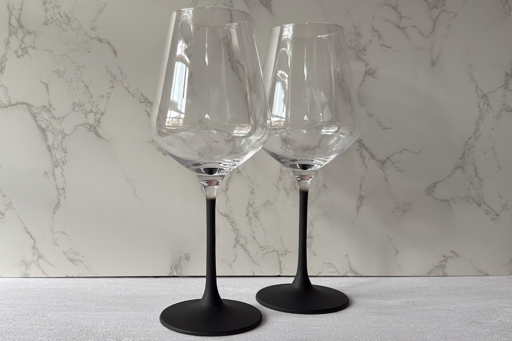 The visual impact of the black stems helps to set these glasses apart (Jonathan Hatchman/The Independent)