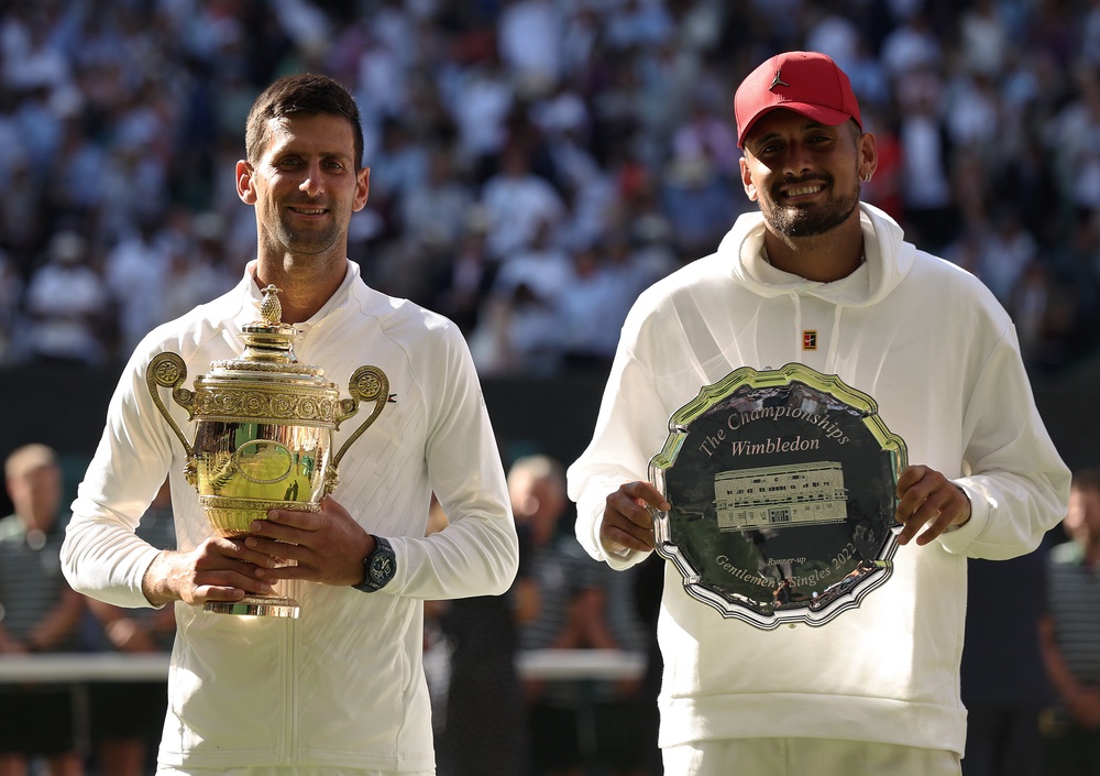 Kyrgios' peak was a final appearance at Wimbledon in 2022, where he lost to Novak Djokovic (Getty)